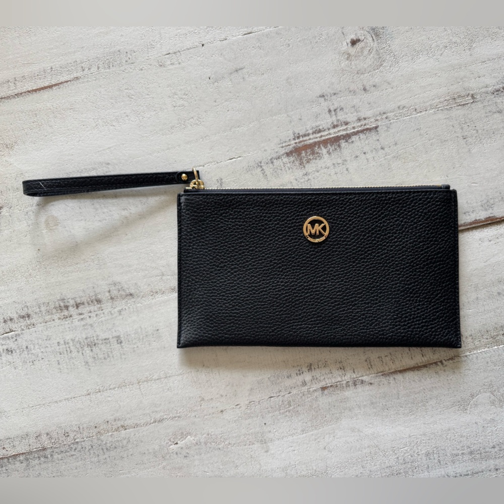 Black Wristlet with Gold Logo